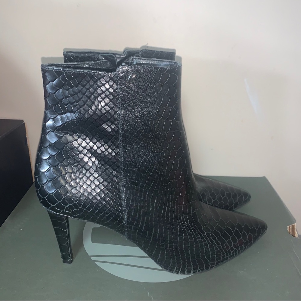 Michael Kors black python booties
